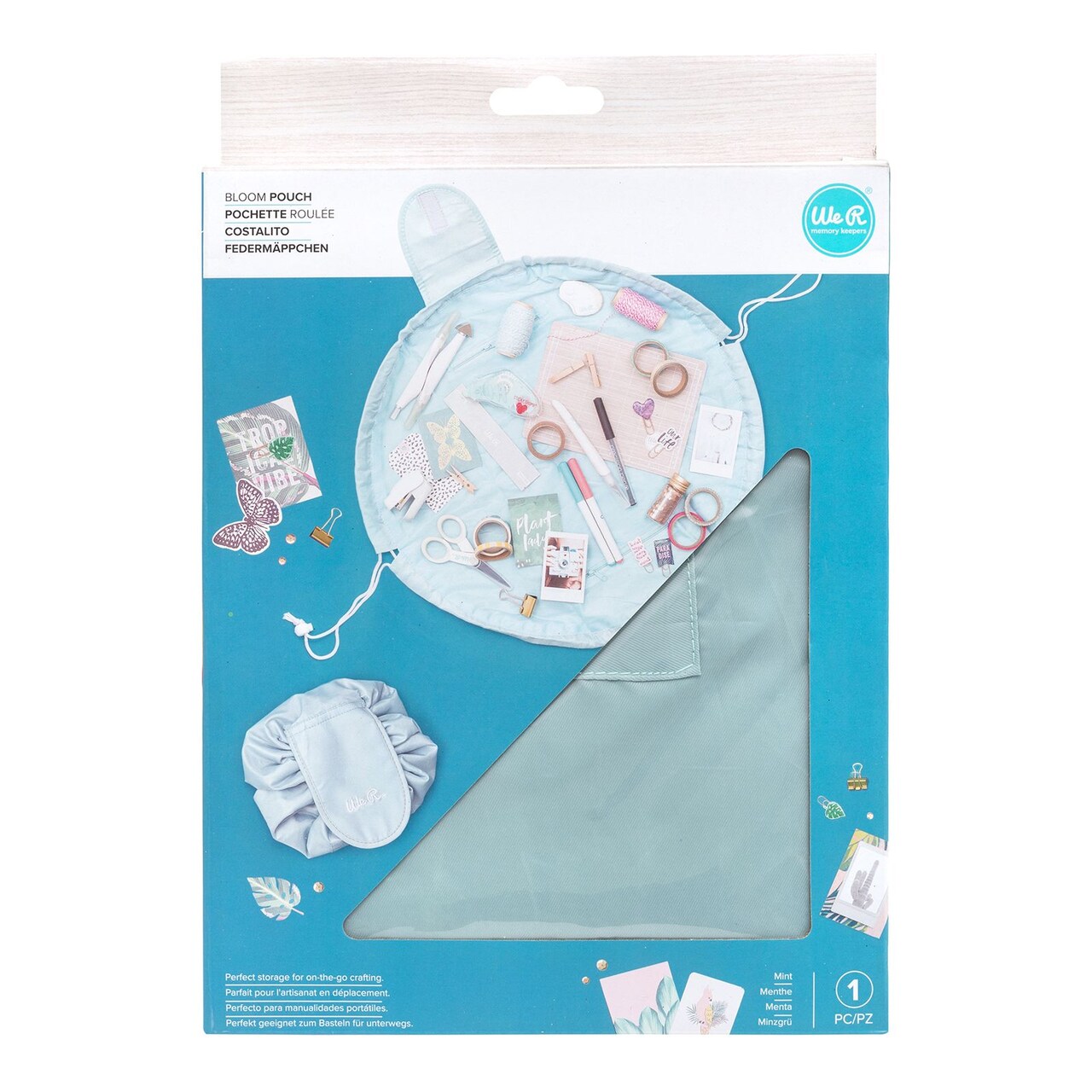 STORAGE - We R Memory Keepers - BLOOM POUCH - MINT 660566 by American Crafts